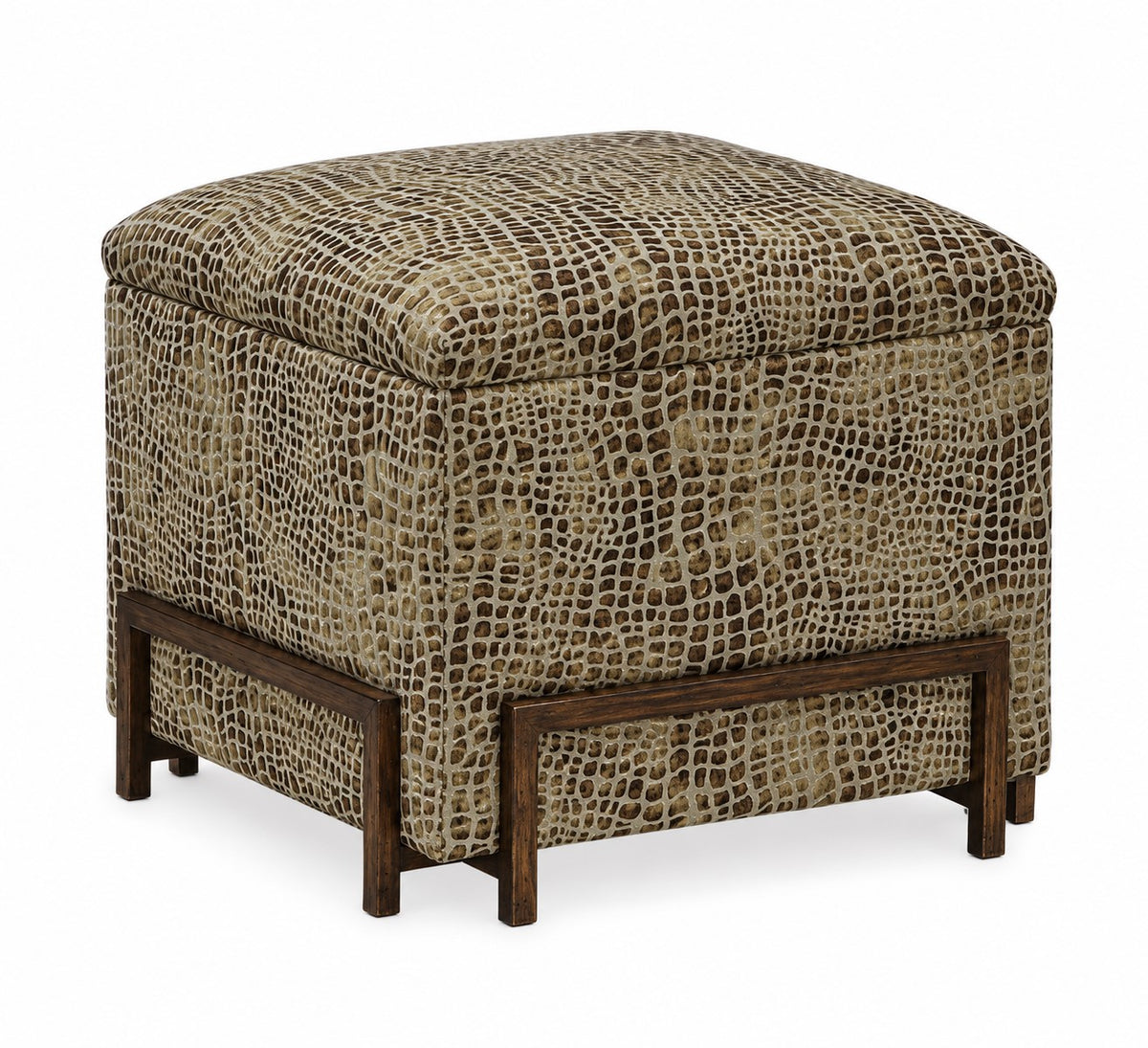 Dharma Ottoman in 6C0009 Harvard Web with a Briar finish, The Signature Edit