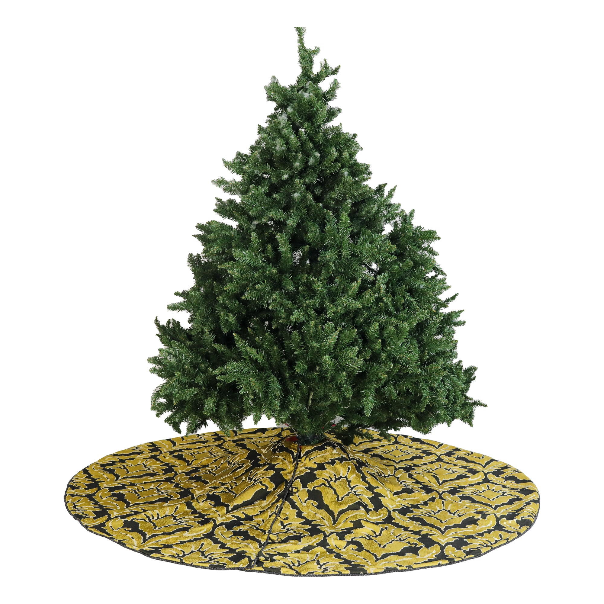 Falda de árbol de damasco negra y dorada