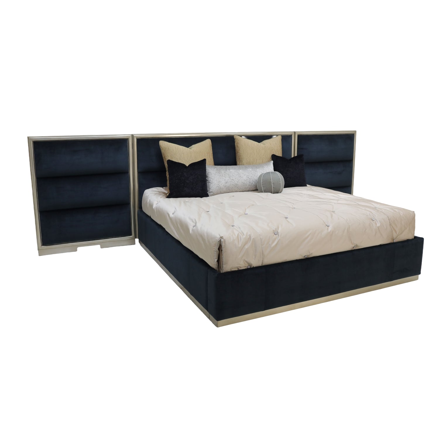 Cama contemporánea Palo Alto con paneles