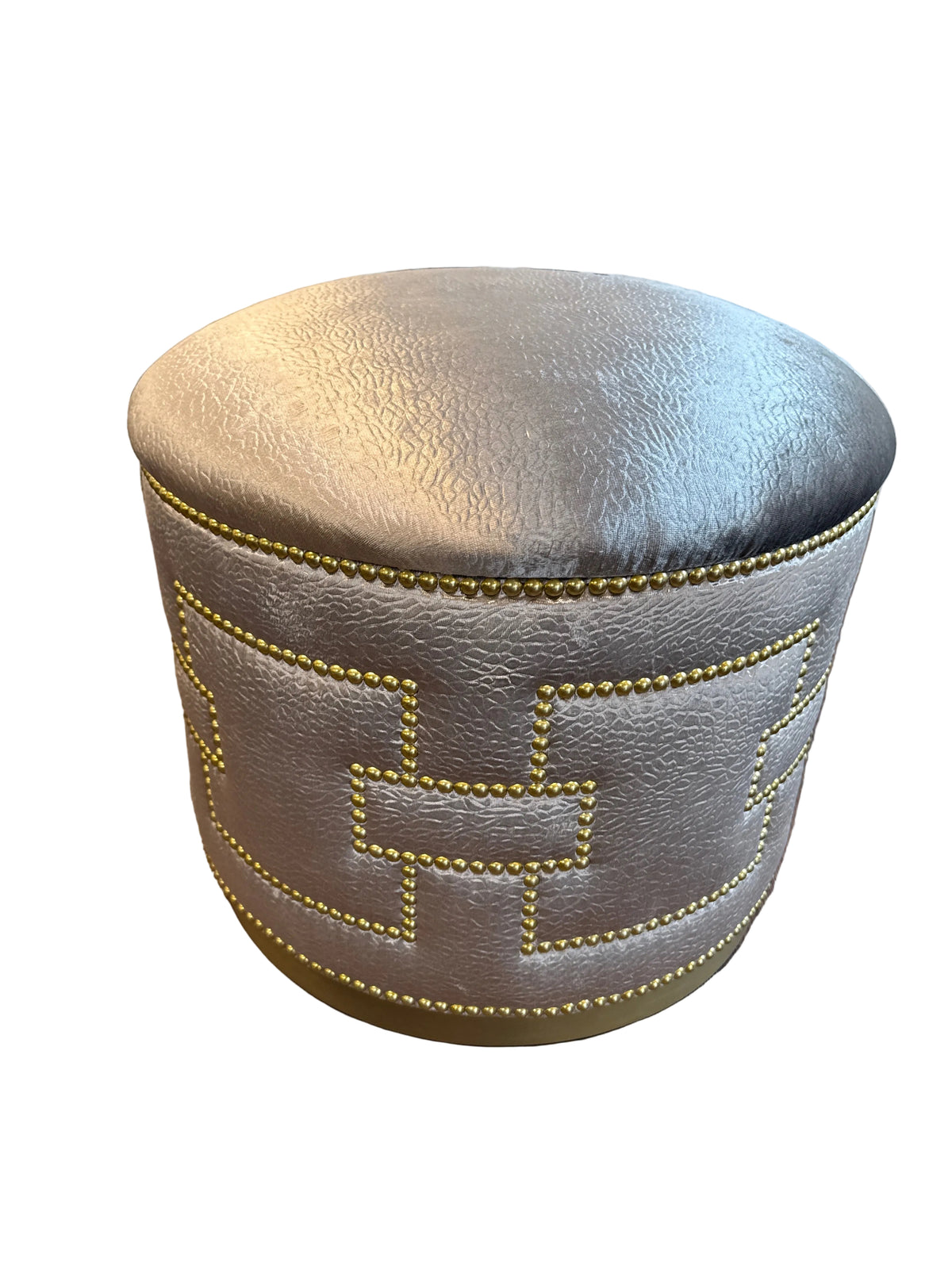 Carlton Ottoman in Tetris Smoke by Marge Carson, view 2