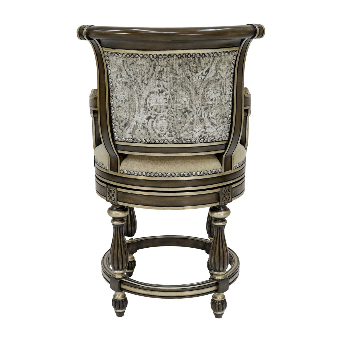 Antigua Counter Stool in Embossed Damask by Marge Carson, view 2