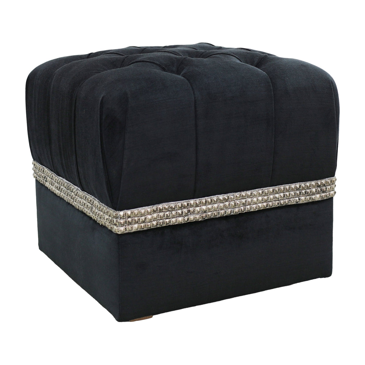 Tara Ottoman in Avenue Black by Marge Carson