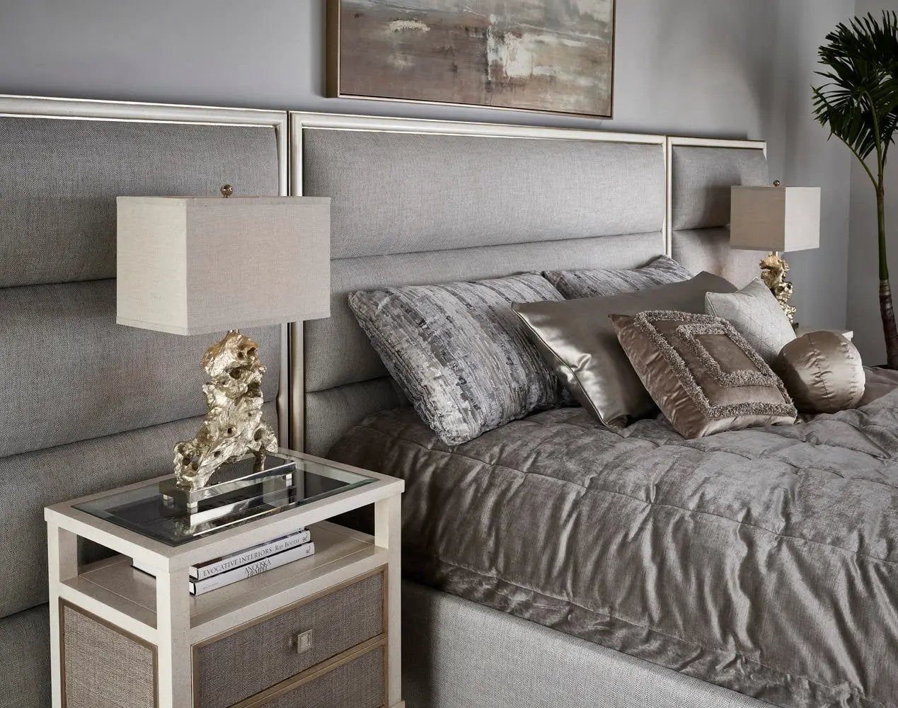 Cama contemporánea Palo Alto con paneles