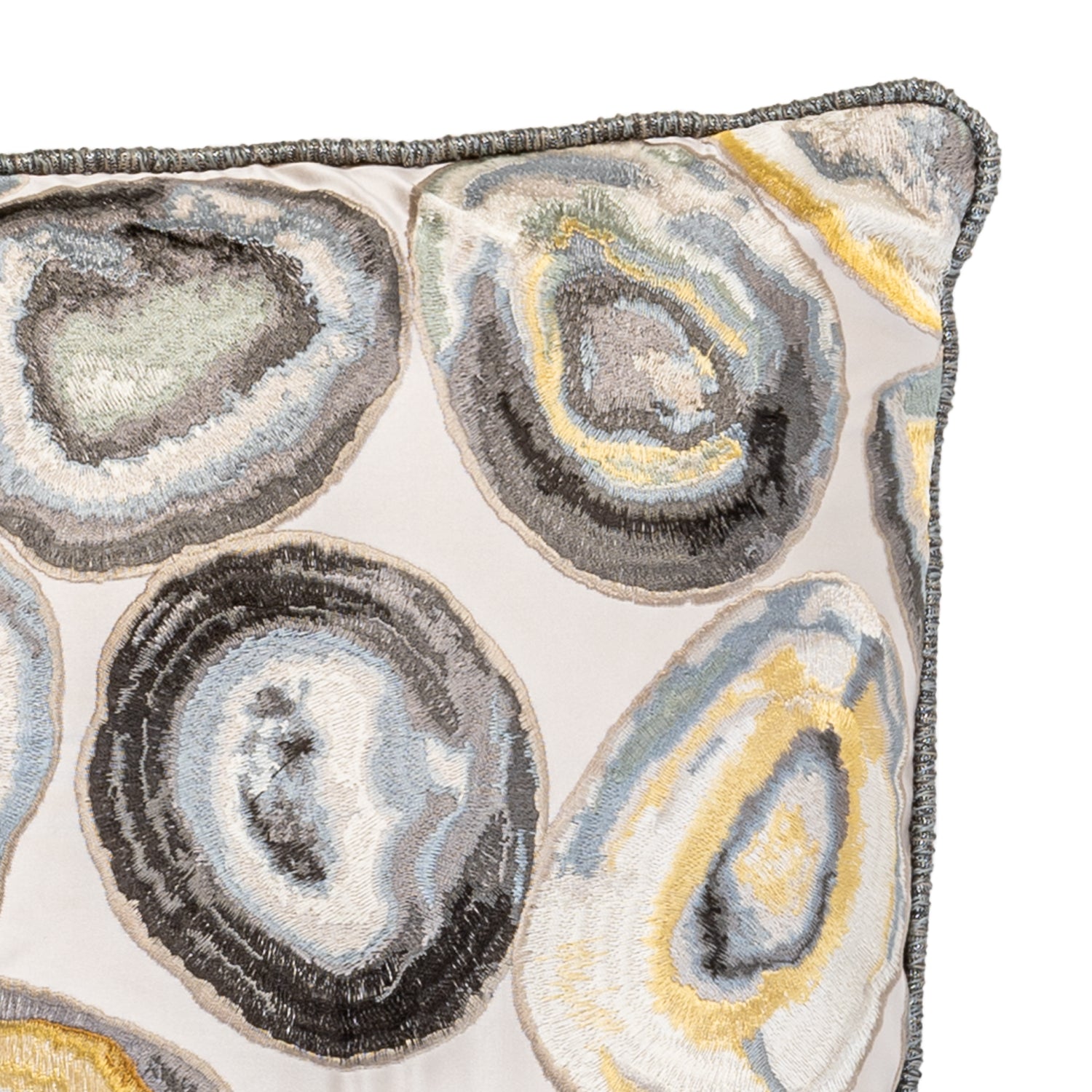 Embroidered Geode Throw Pillow