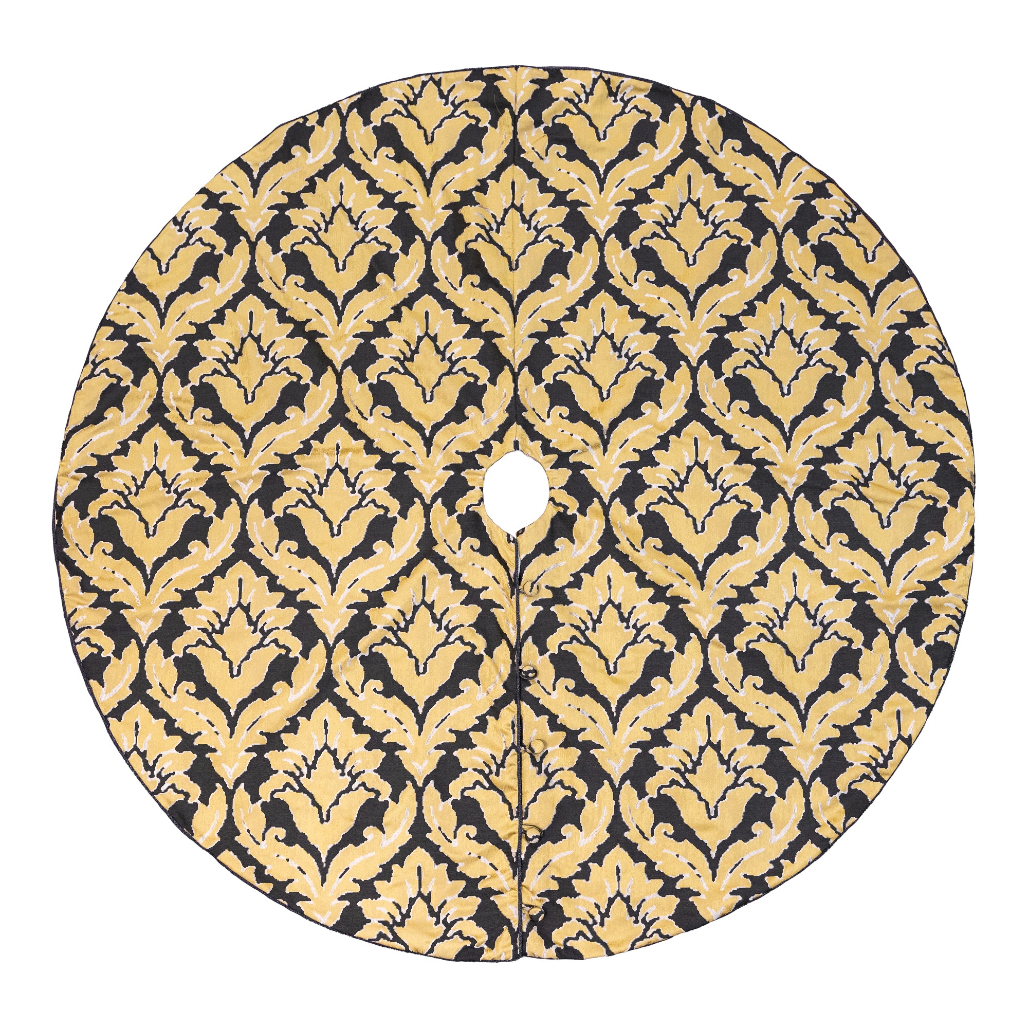 Black & Gold Damask Tree Skirt