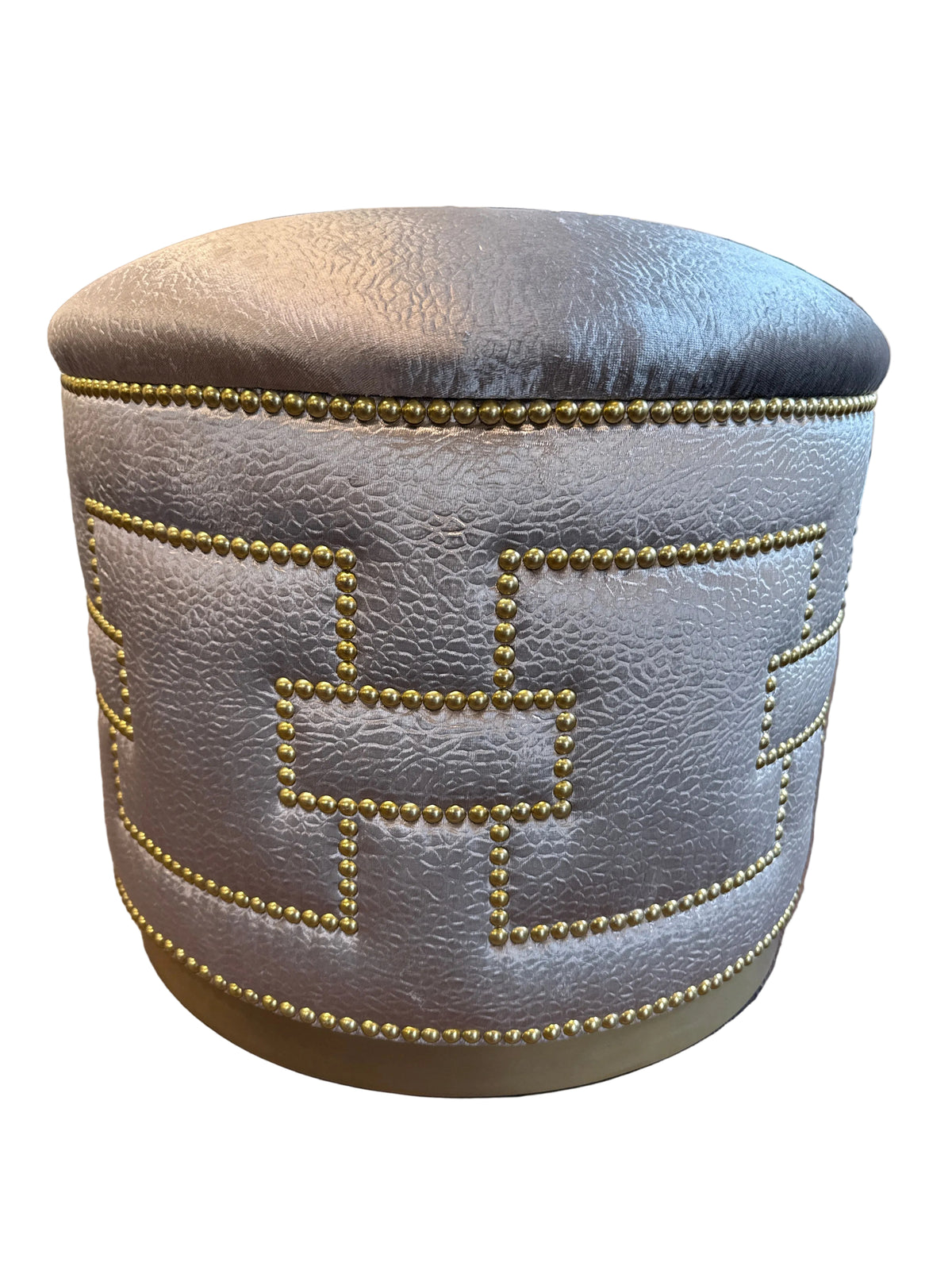 Carlton Ottoman in Tetris Smoke by Marge Carson