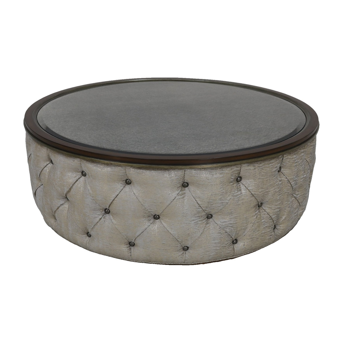 Cascade Round Cocktail Table in Artistic Sand by Marge Carson