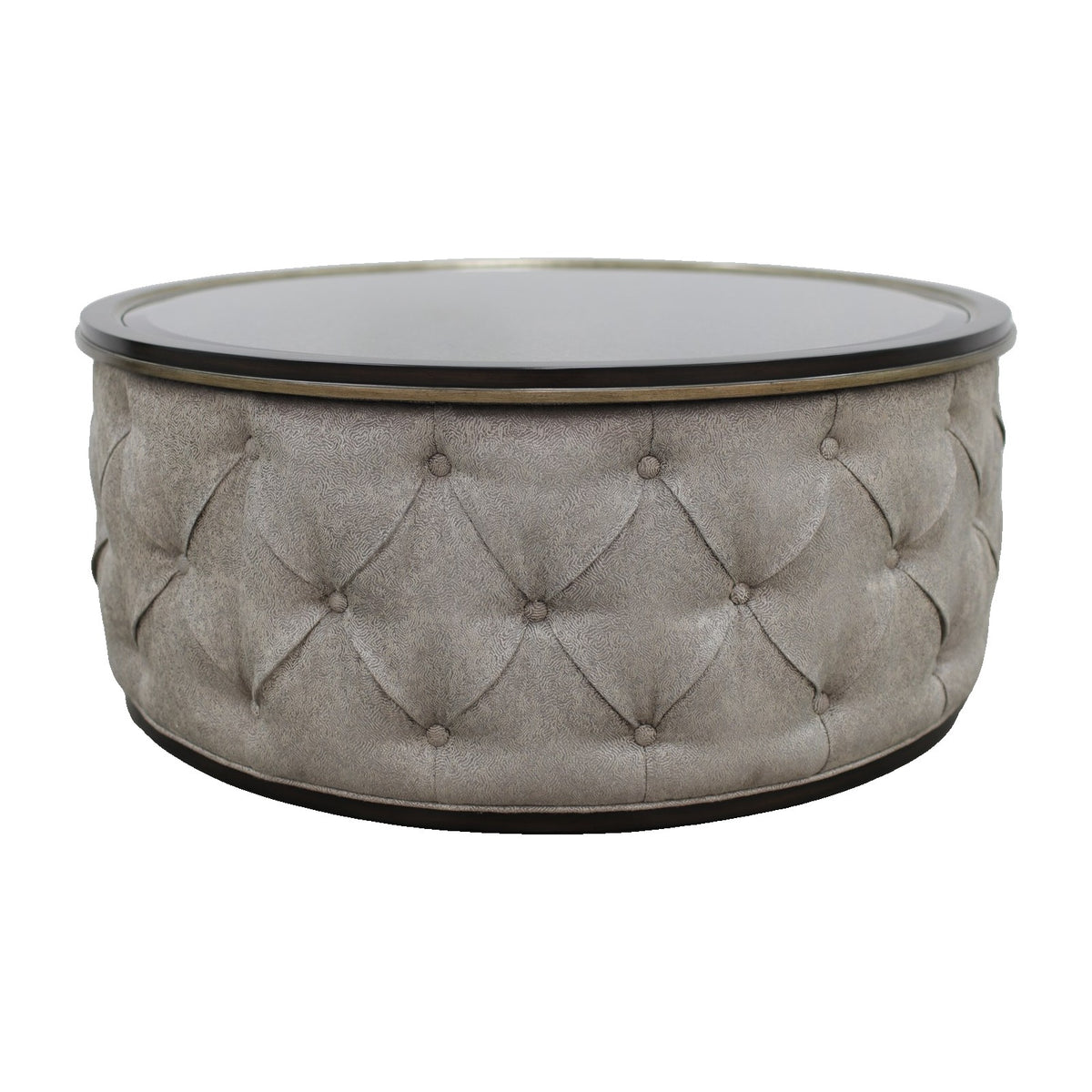 Cascade Round Cocktail Table in Romance Platinum by Marge Carson