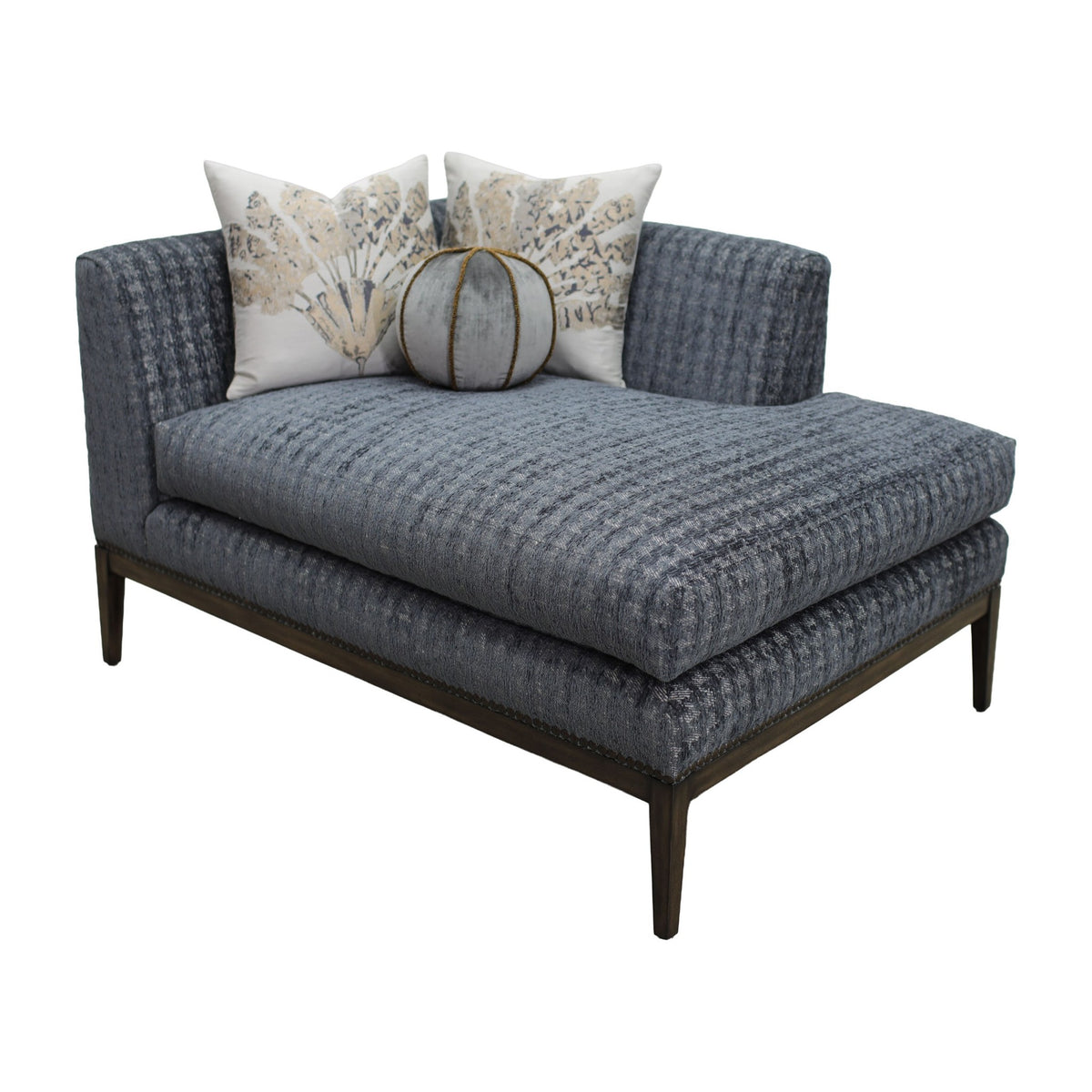Libra Chaise in Serene Houndstooth, Left Arm by Marge Carson