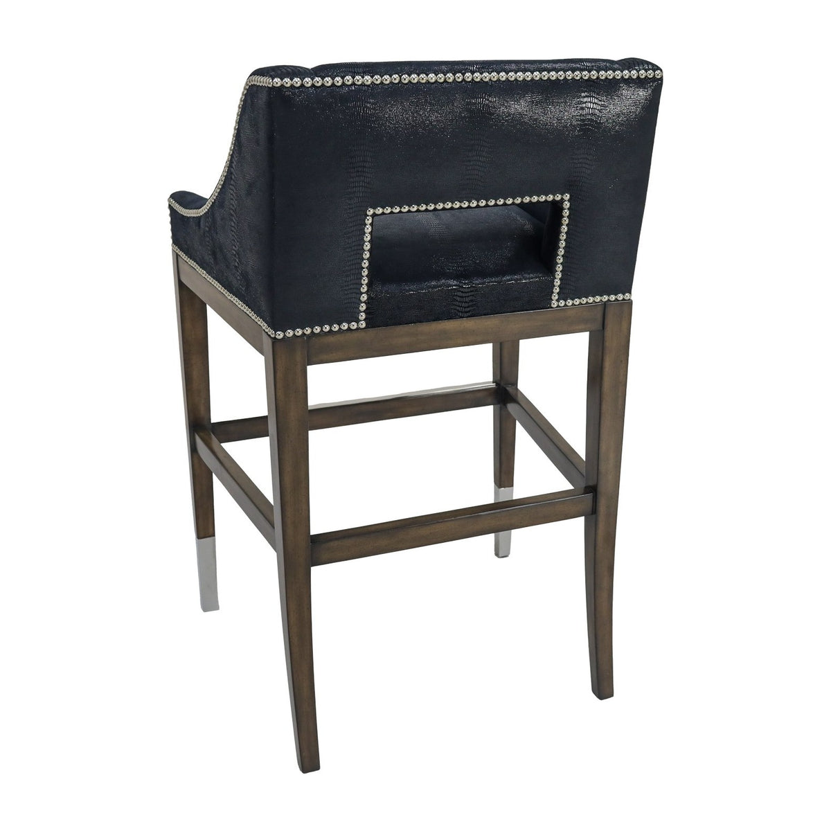 Spencer Barstool in Reptile Noir by Marge Carson, view 2